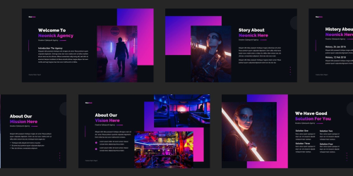 FREE NeoNick Creative Cyberpunk Professional Presentation Keynote Template - download