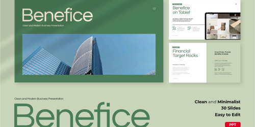 Benefice - Clean Business Powerpoint Presentation PowerPoint Template - Download