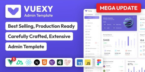 We Will Setup and Customization Vuexy - Vuejs, Nuxt, React - Next.js, HTML, Laravel, Asp.Net & Django Admin Dashboard Template