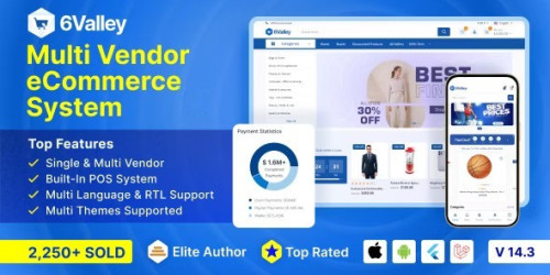 We Will Setup & Customization 6valley Multi-Vendor E-commerce - Complete eCommerce Mobile App, Web, Seller and Admin Panel