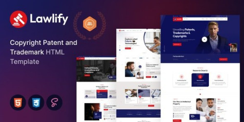 Lawlify - Patent Copyright and Trademark Law Firm HTML Template - Download